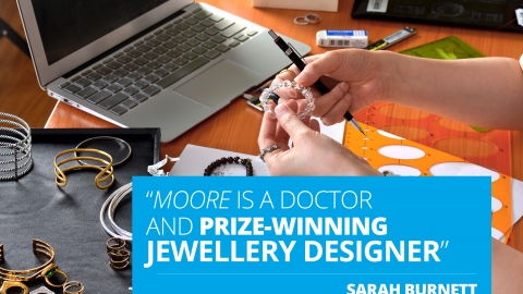 ”Sarah Burnett-Moore is a doctor and prize-winning jewellery designer’